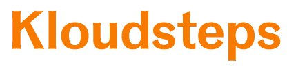 Orange 'Kloudsteps' logo on a white background